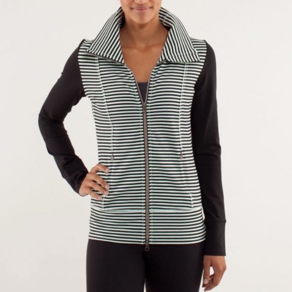 lululemon athletica Jackets & Blazers - Lululemon Daily Yoga Jacket in Mint Stripe  A11-26